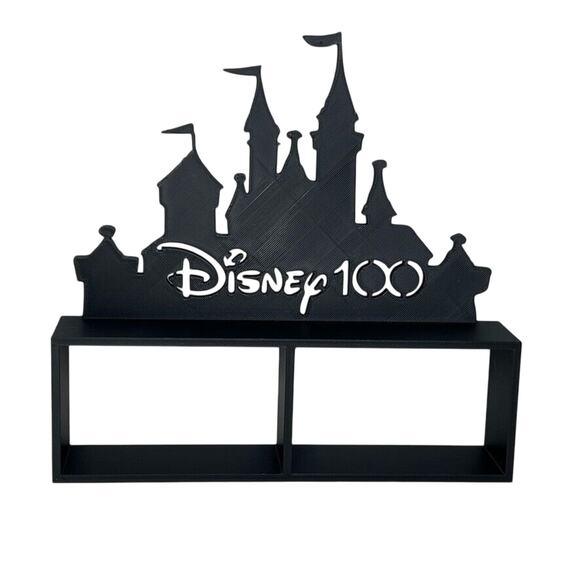 Disney 100 Castle Display Shelf Black Minimalist Collectible Decor Plastic 8" - Picture 1 of 7